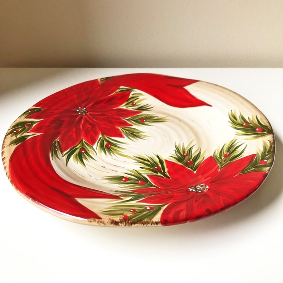 Tabletops Gallery Christmas Carol Serving Plate Hand Painted & Crafted Platter - Picture 7 of 8